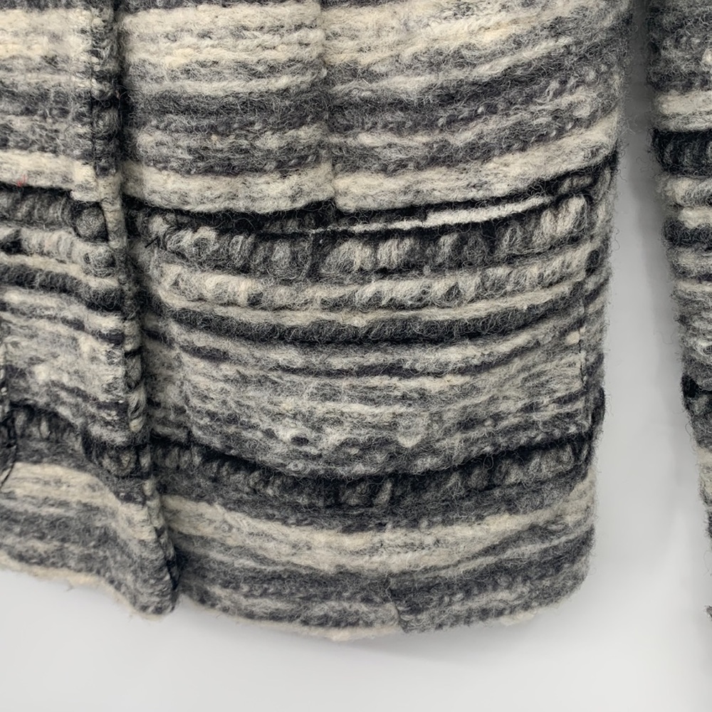 Art Rare Toggery Stripped Wool Gray & White Blazer Size M - Picture 3 of 5